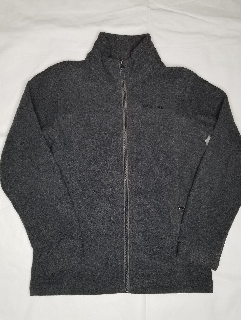 Columbia Kid's Fleece Zip Up Jacket Charcoal Gray Youth M 10/12 School Hiking